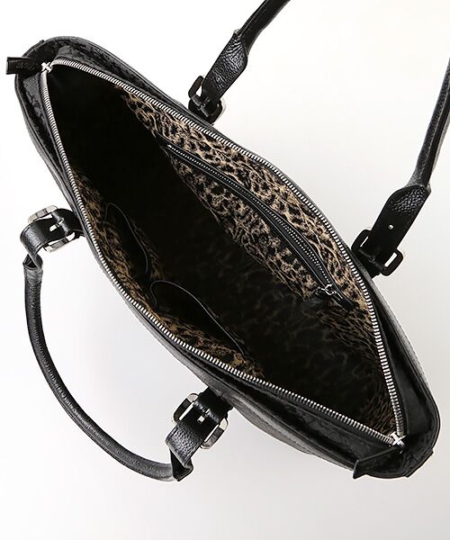 Roen 総柄 ロゴジャガード ダブルチェーン トートバッグ ブラック