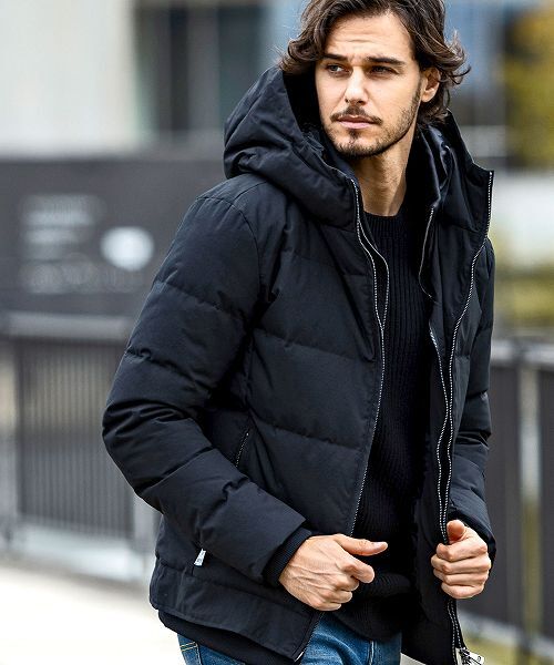 セール】 スタンドネックレイヤードダウンジャケット （ダウン