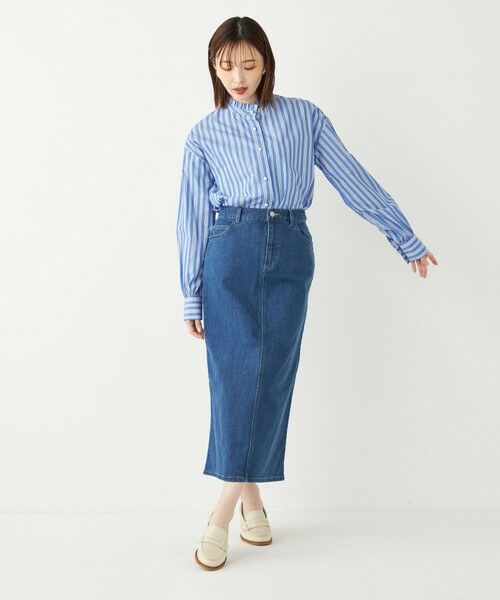 セール】 SHIPS Colors:〈洗濯機可能〉デニム タイト スカート