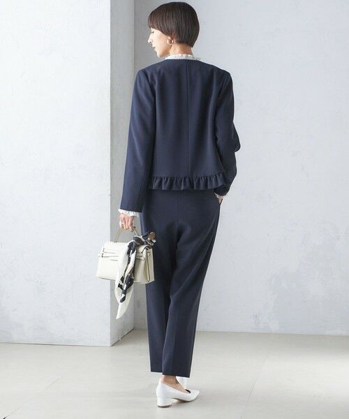 セール】 〈手洗い可能〉トリアセテート混 裾 フリル ジャケット