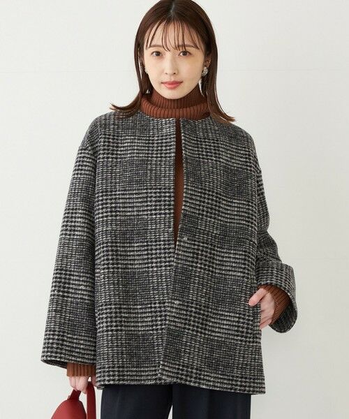 セール】 SHIPS Colors: スライバー ボンディング ノーカラー コート