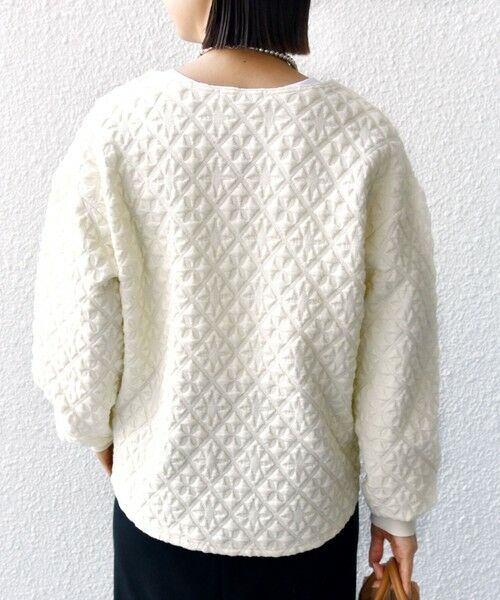 WEB限定】〈手洗い可能〉キルティング ジャカード カーディガン