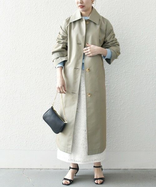 セール】 SHIPS any:〈手洗い可能〉シャンブレー バルマカーン ロング