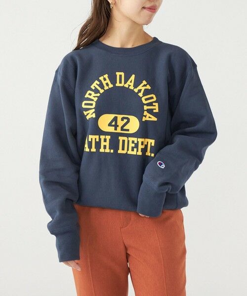 セール】 Champion:〈ウォッシャブル〉リバースウィーブ クルーネック