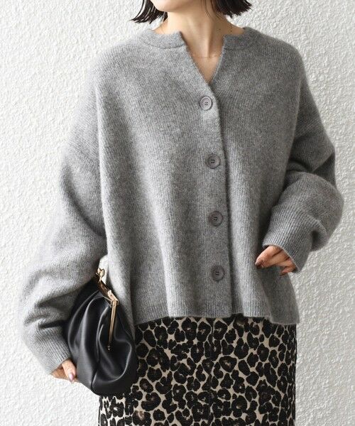 セール】 〈手洗い可能〉へアリー 畦編み カーディガン