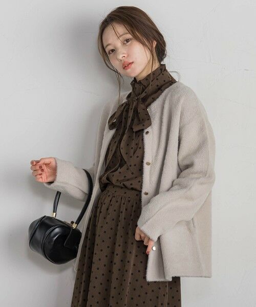 セール】 ドットフリルボウタイワンピース≪洗濯機で洗える≫ （ロング