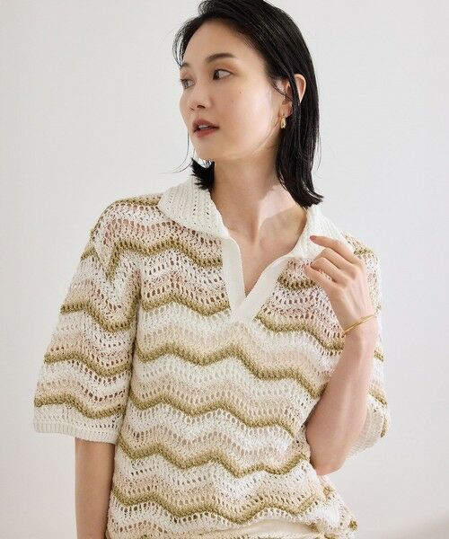 セール】 【COOHEM（コーヘン）】ZIGZAG SUKASHI KNIT PULLOVER【WEB