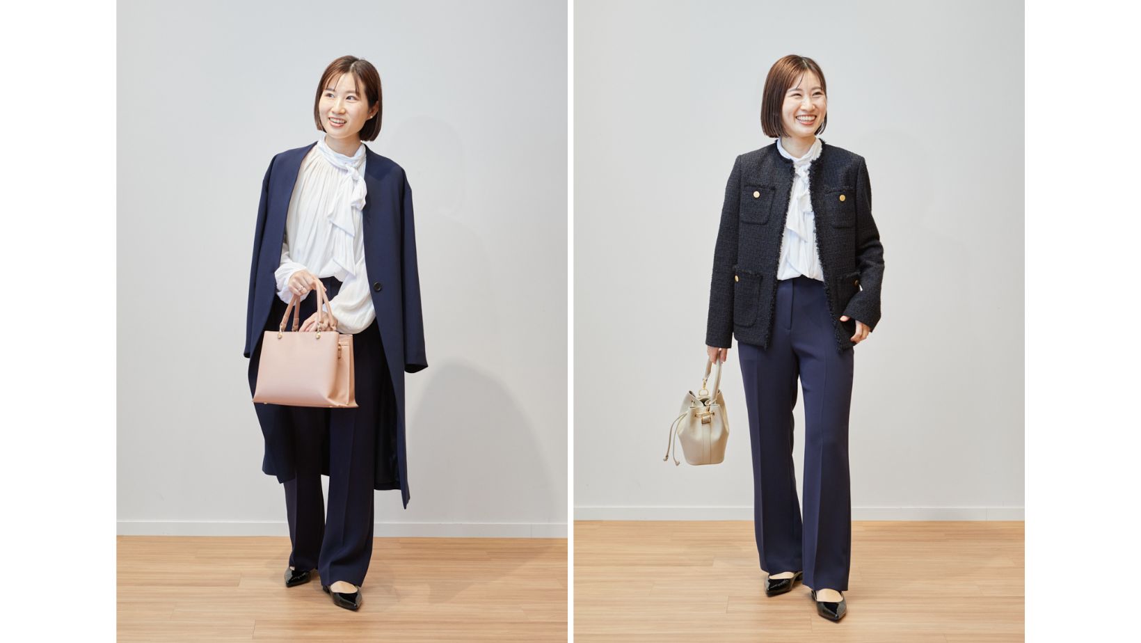 手持ち服が【セレモニー】コーデになる「PLSTネイビーアウター」2選 | VERY