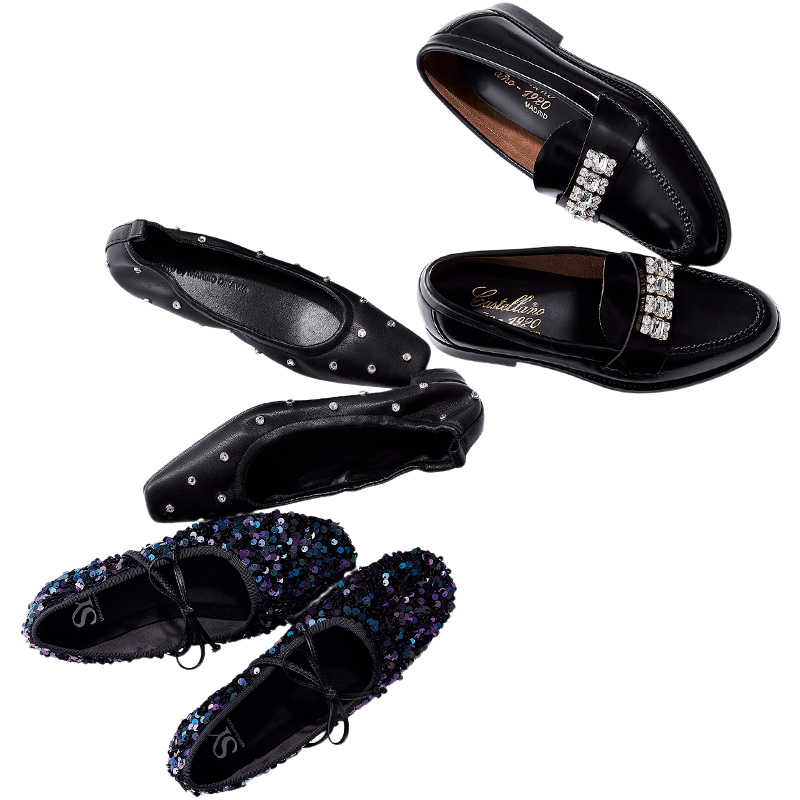 1日8000歩は余裕！最旬【黒紺フラット靴21選】リボン、メリージェーン