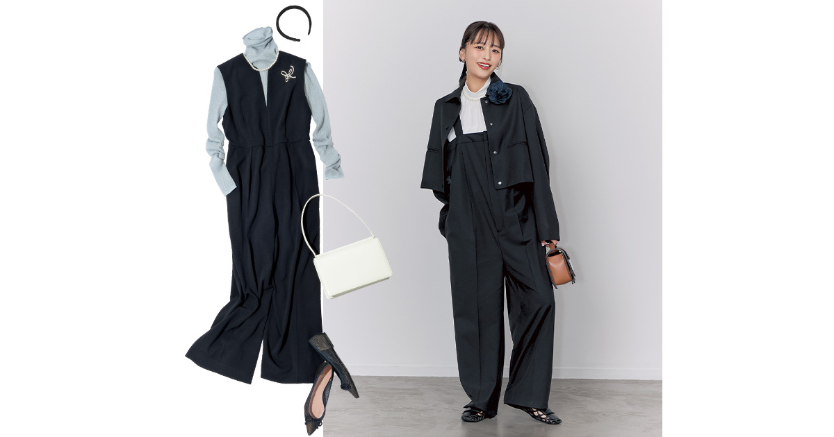 行事映え】する「最旬サロペットコーデ」3選！通勤にも使えて万能◎ | VERY