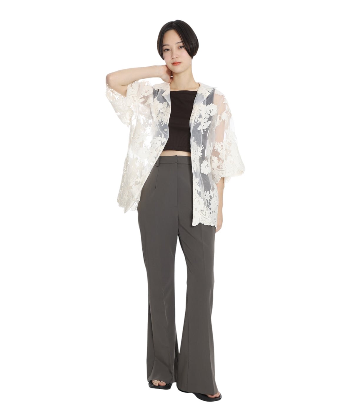 レディース】SHEER FROWER LACE SHIRT | CLANE(クラネ) / トップス