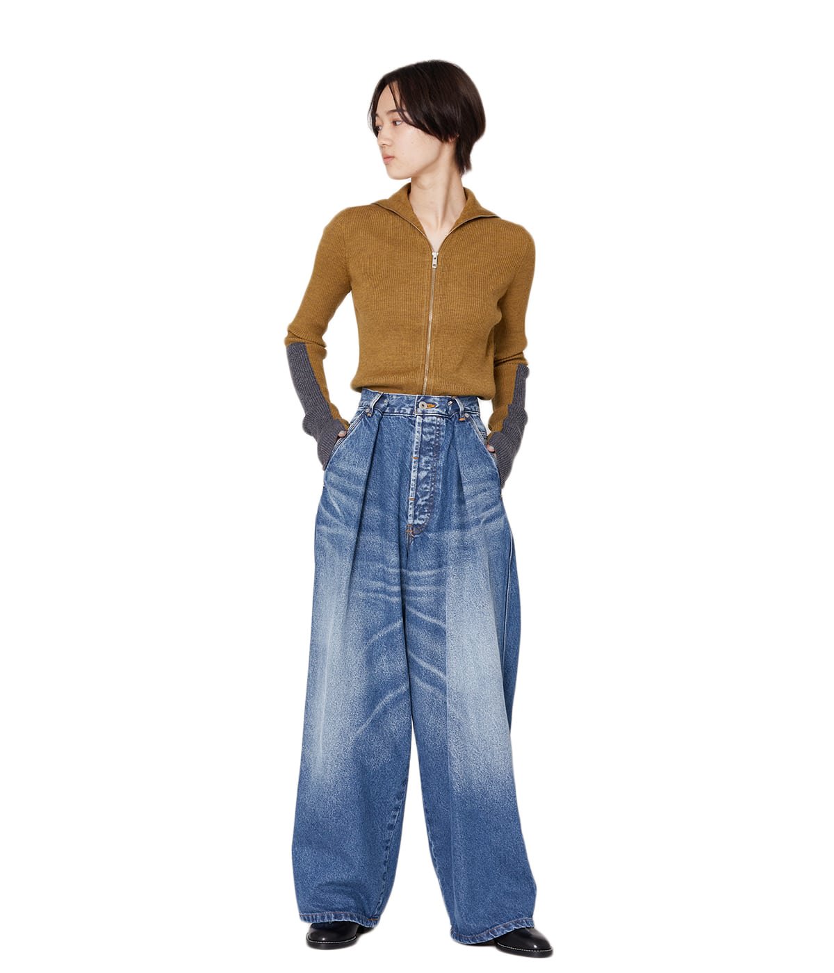 レディース】Denim Tuck Wide Pants | INSCRIRE(アンスクリア