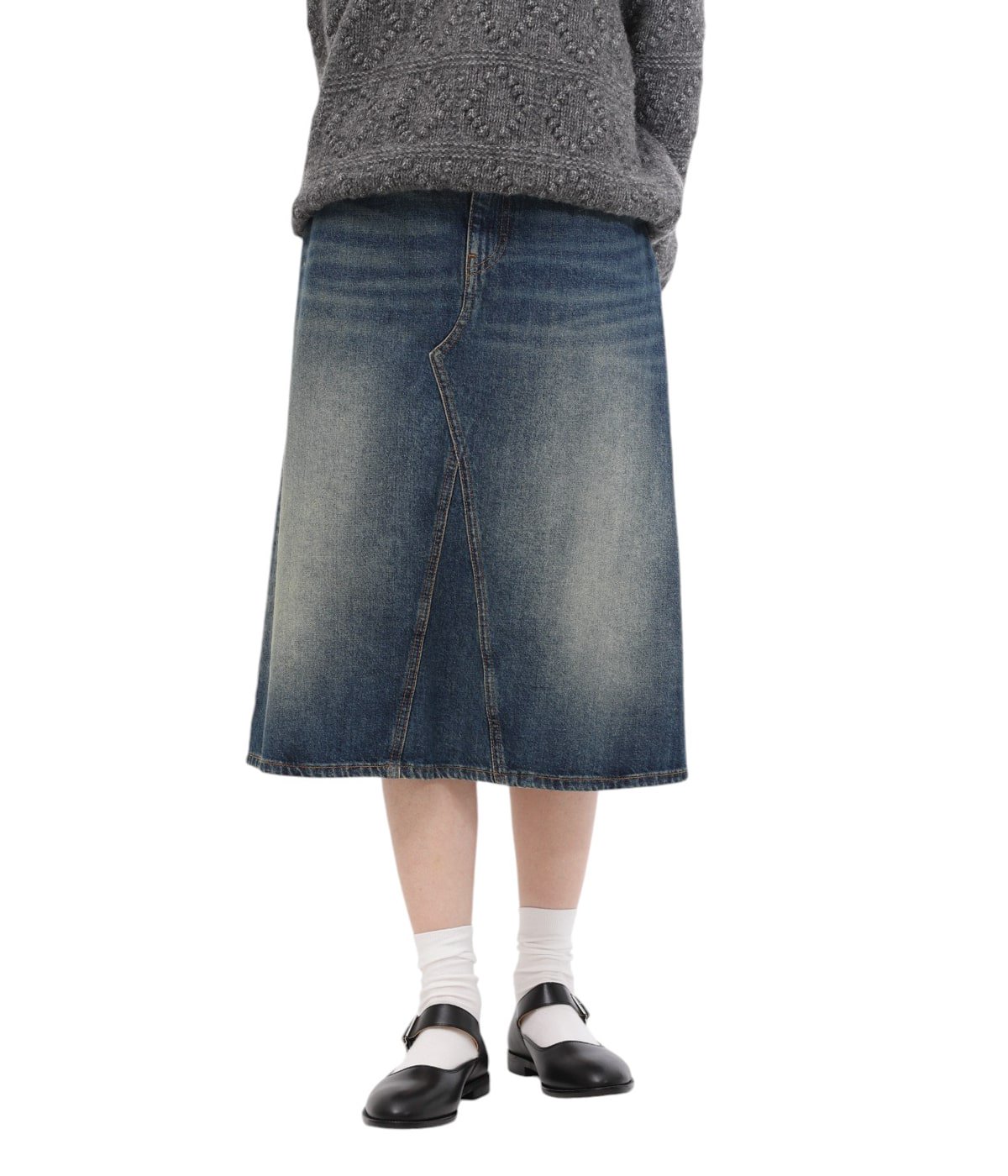 レディース】Heavy Washed Denim Midi Skirt | GANNI(ガニー
