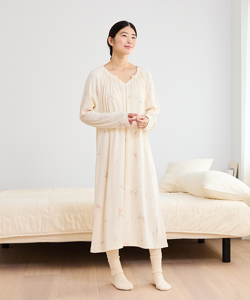 木蓮プリントネグリジェ / オーガニックコットン – PRISTINE