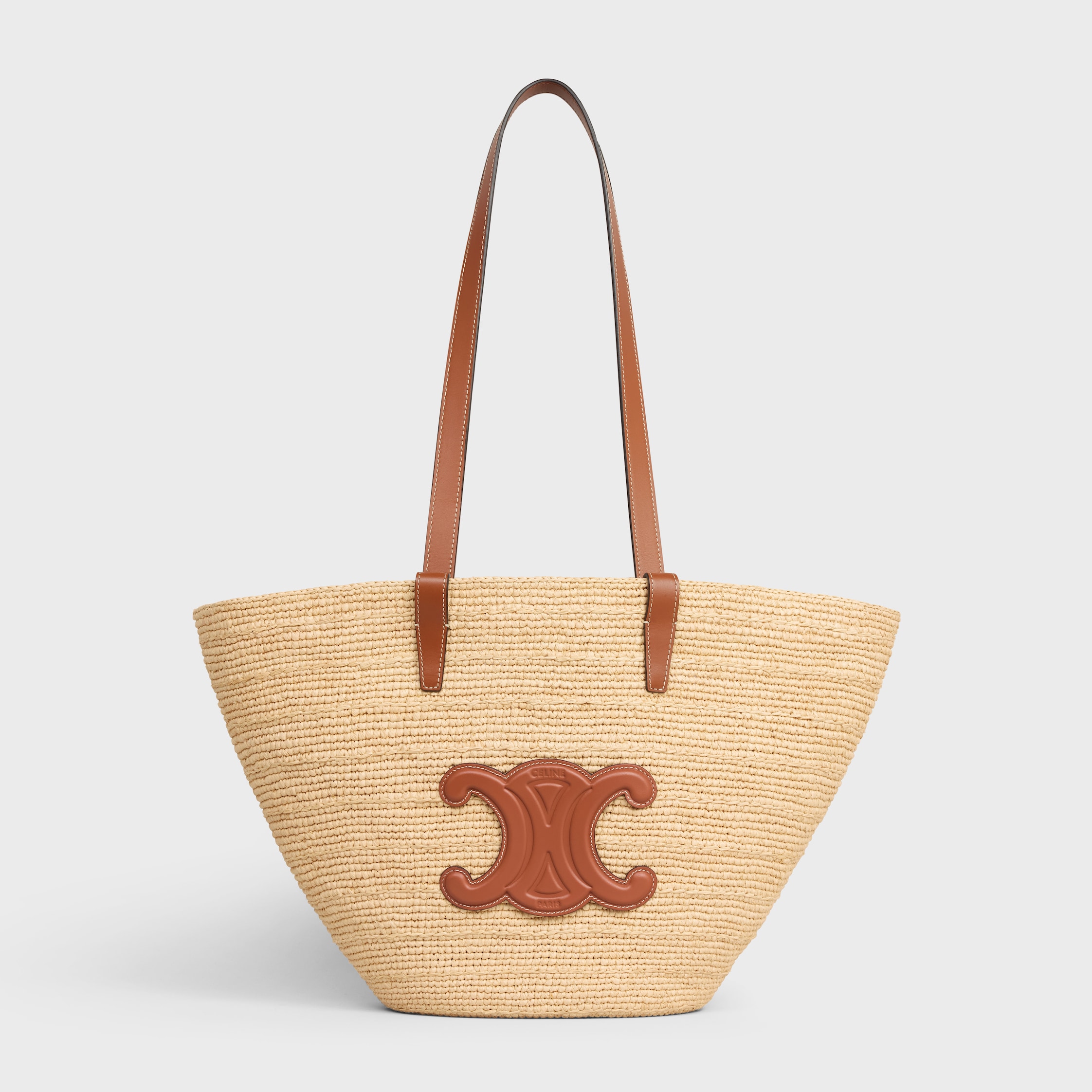 ミディアム サプル CELINE クラシック パニエ / ラフィア＆カーフ