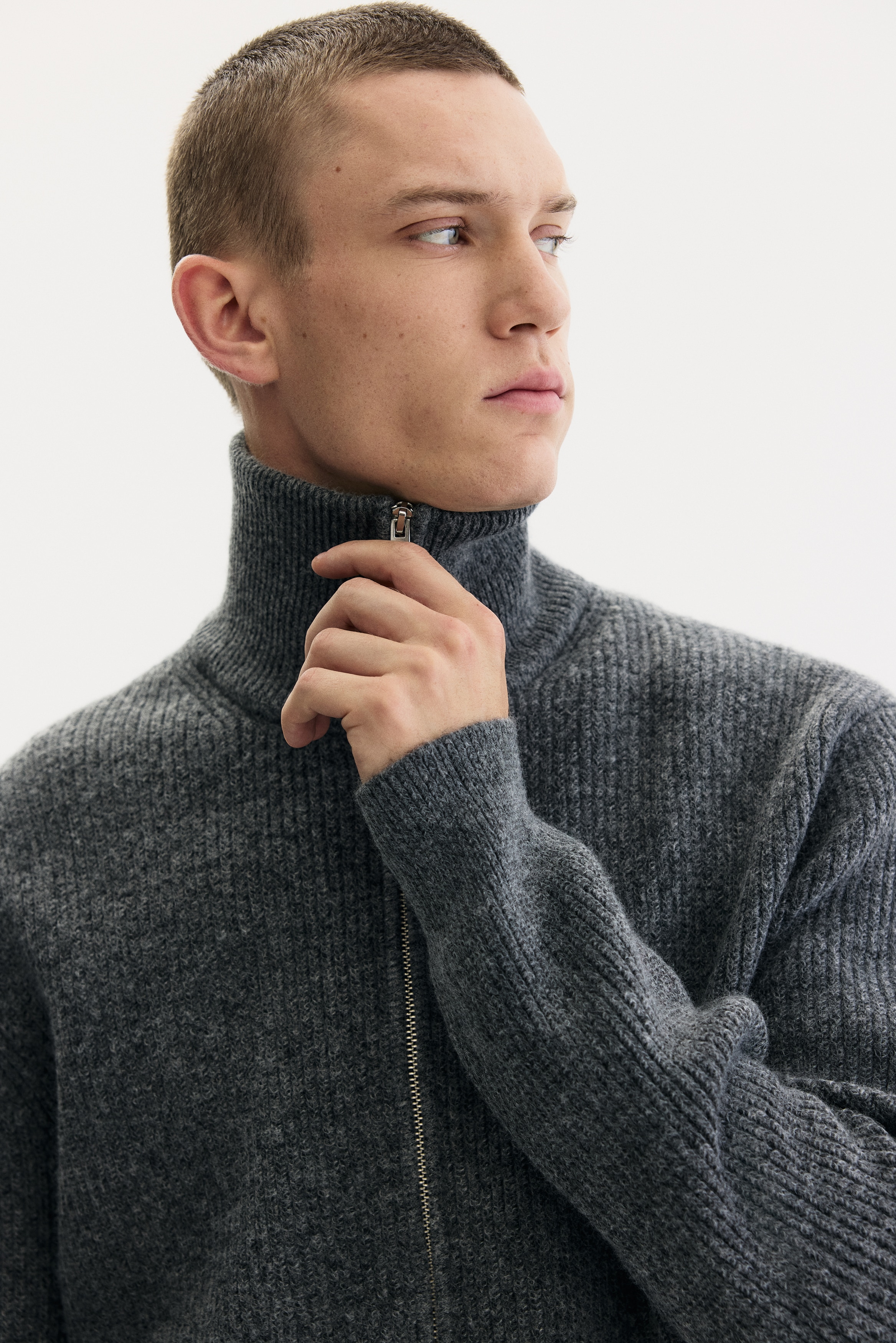 レギュラーフィット ジップカーディガン - ダークグレー - Men | H&M JP