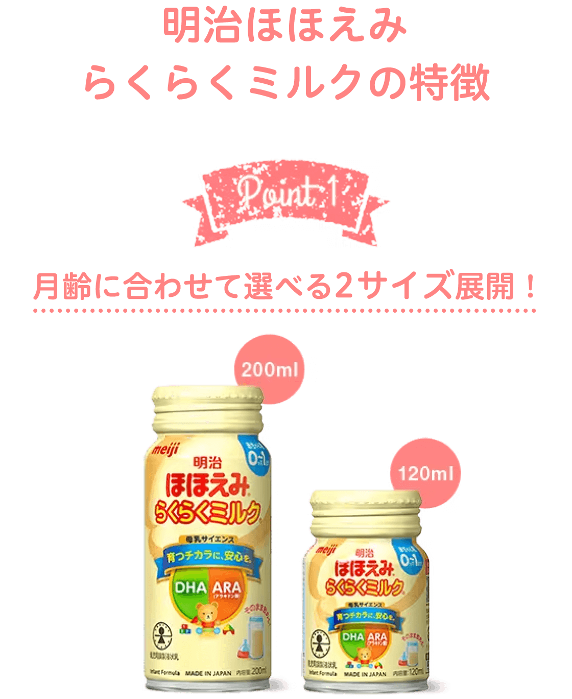 モラえる！明治「明治ほほえみ® らくらくミルク® 200ml＋アタッチメント」