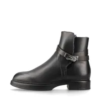 エルメス ヴェオ ムートン×レザー ショートブーツ 43 メンズ ブラック