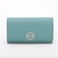 ロエベ アナグラム レザー キーケース ブルー A3538507｜中古ブランド