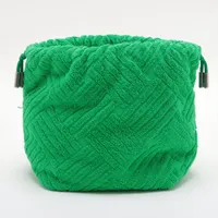 ボッテガヴェネタ パイル ポーチ グリーン 巾着 A3563496｜中古