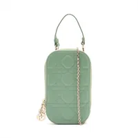 クリスチャンディオール カナージュ レザー フォンホルダー グリーン