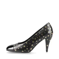 シャネル ココマーク デニム×レザー パンプス 38C レディース グレー