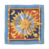 エルメス カレ90 Danse Pacifique スカーフ シルク ブルー AP092977