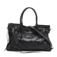 バレンシアガ ル シティ ラージ レザー 2WAYハンドバッグ ブラック