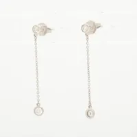 ティファニー バイザヤード ドロップ ダイヤ ピアス Pt950 2.0g 直径約