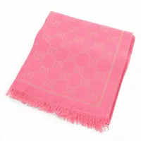 ディオール Diorロゴ マフラー ウール ピンク A3729190｜中古ブランド