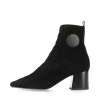 エルメス ニット×レザー ロングブーツ 36.5 レディース ブラック