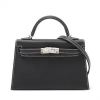 エルメス ミニケリー2 20 セリエ ヴォーエプソン ブラック シルバー