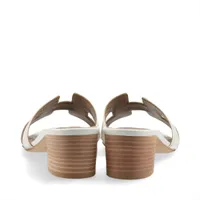 エルメス オアジス レザー サンダル 37 レディース ホワイト 箱 保存袋