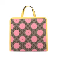 グッチ GGスプリーム チルドレンズ PVCxレザー ハンドバッグ マルチ