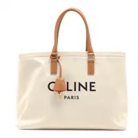 セリーヌ ホリゾンタルカバ キャンバス×レザー トートバッグ ベージュ