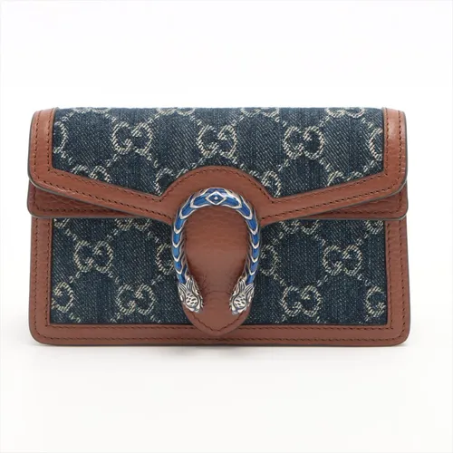 グッチ GGデニム デュオニソス デニム×レザー チェーンショルダー