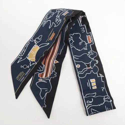 エルメス ツイリー Les Chiens Parisiens パリジャンの犬 シルク