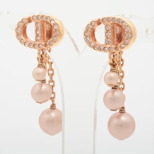 ディオール CD Navy CDネイビー GP×ラインストーン×フェイクパール