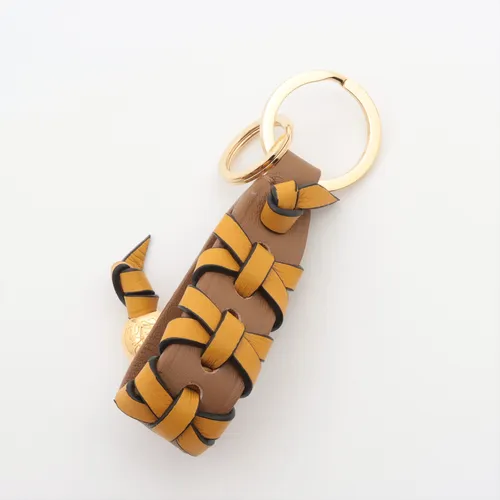 ロエベ クロスブレイデッド キーリング GP×革 チャーム ABランクの