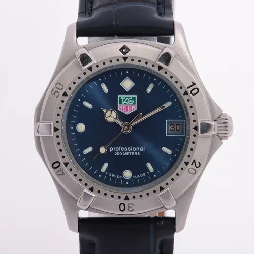タグホイヤー プロフェッショナル 200m 962.213 SS×社外革 QZ 青文字盤