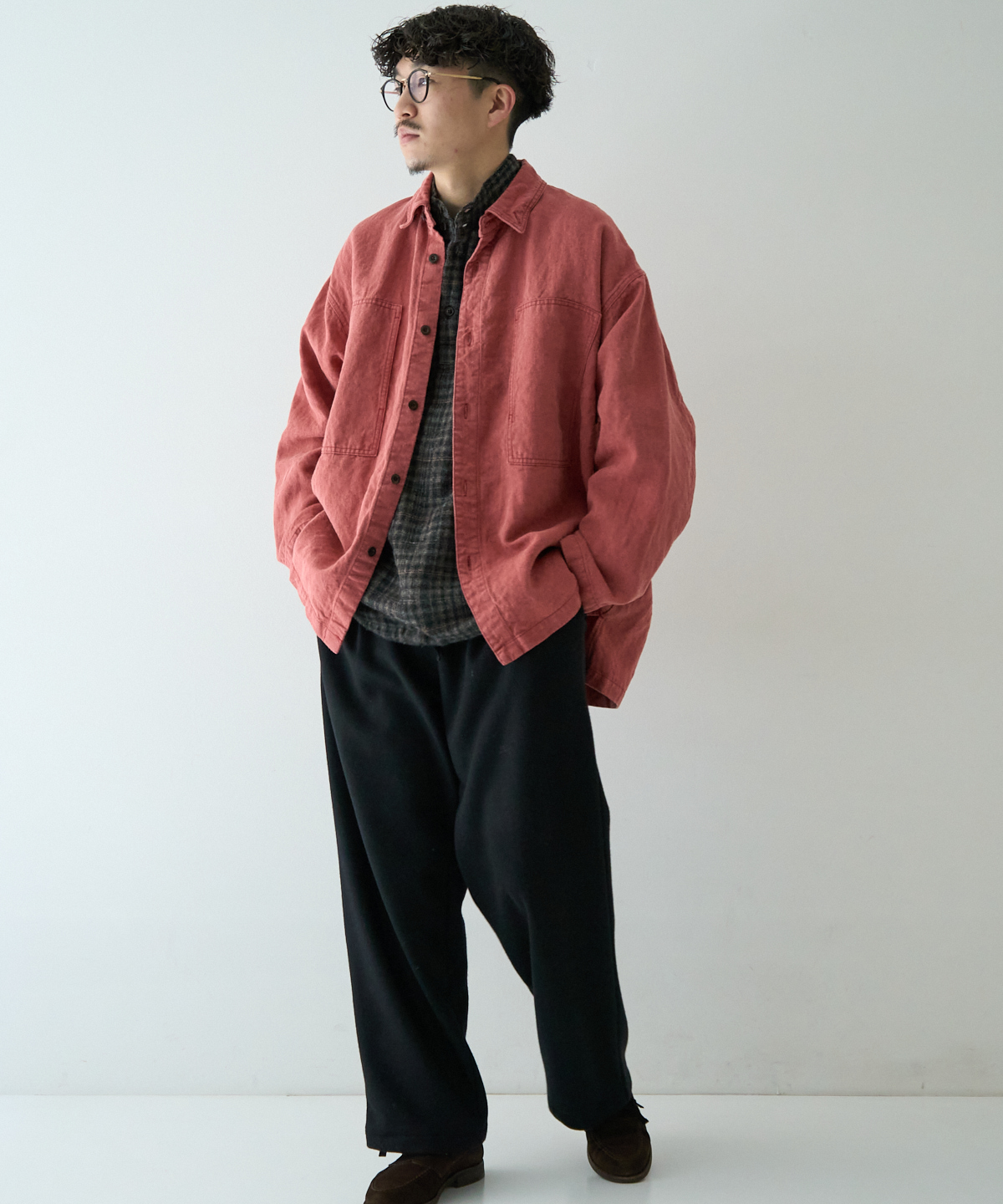 リネンデニム フェードカラー ワークシャツ｜nest Robe / CONFECT