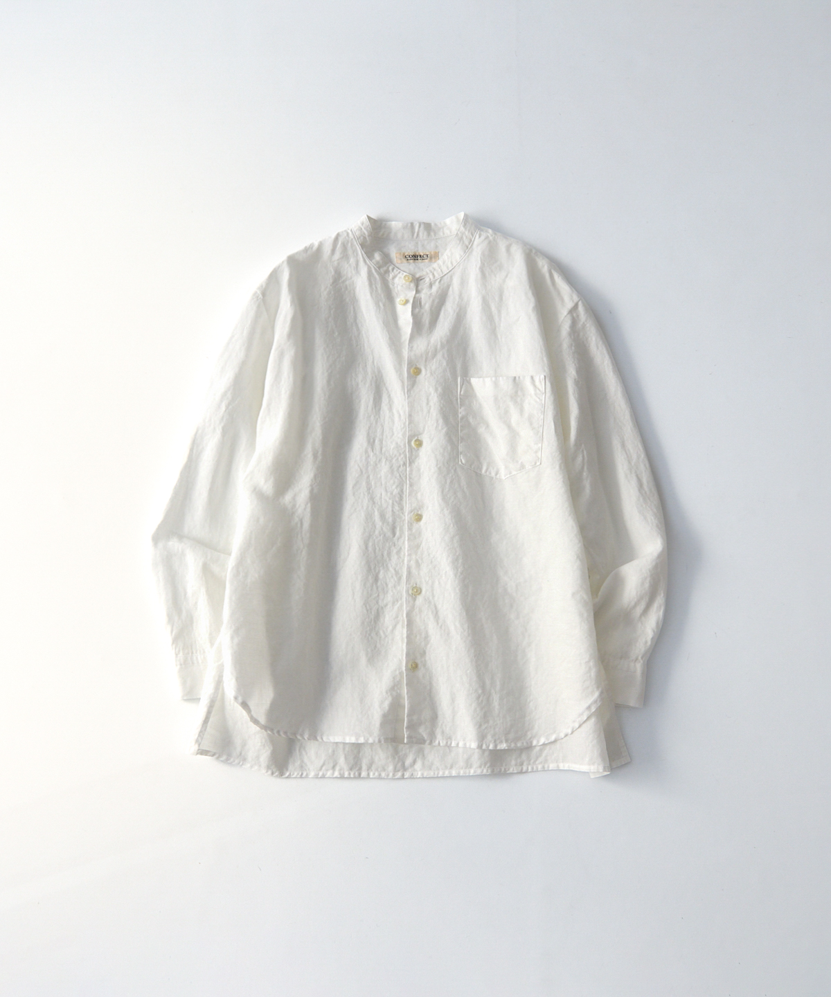 ハイカウントリネン バンドカラーシャツ｜nest Robe / CONFECT ONLINE SHOP