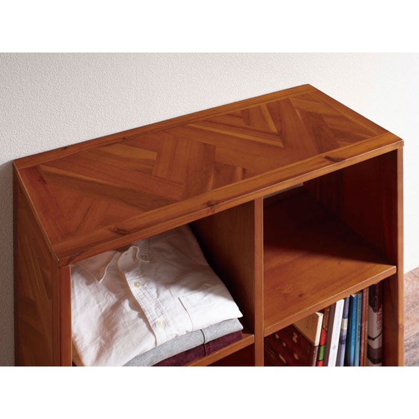 送料無料】 ヘント オープンラック ディスプレイ 見せる収納 寄木細工