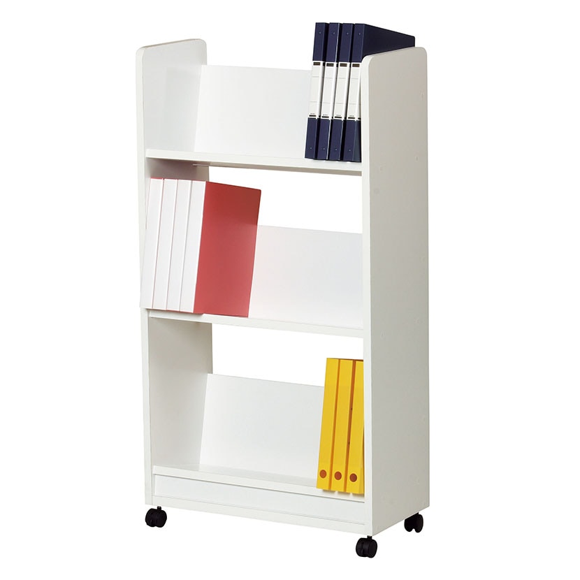 送料無料】 木製ファイルワゴン 3段 傾斜タイプ キャスター付き 幅630