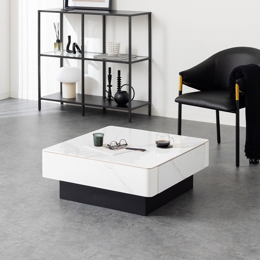 送料無料】 ローテーブル オーヴ ORV 収納 引き出し セラミック天板