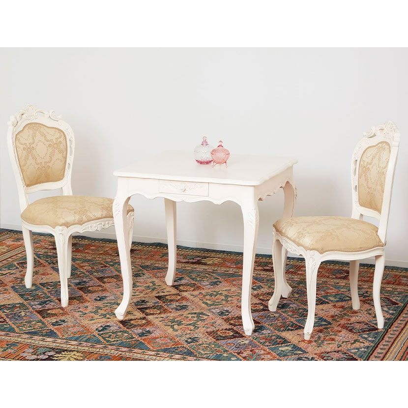 送料無料】 COMO コモ ダイニングテーブル 2人用 ヨーロピアン風 猫脚