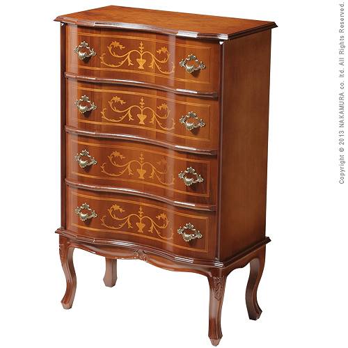 送料無料】 ヴェローナクラシック 猫脚4段チェスト 幅580mm イタリア