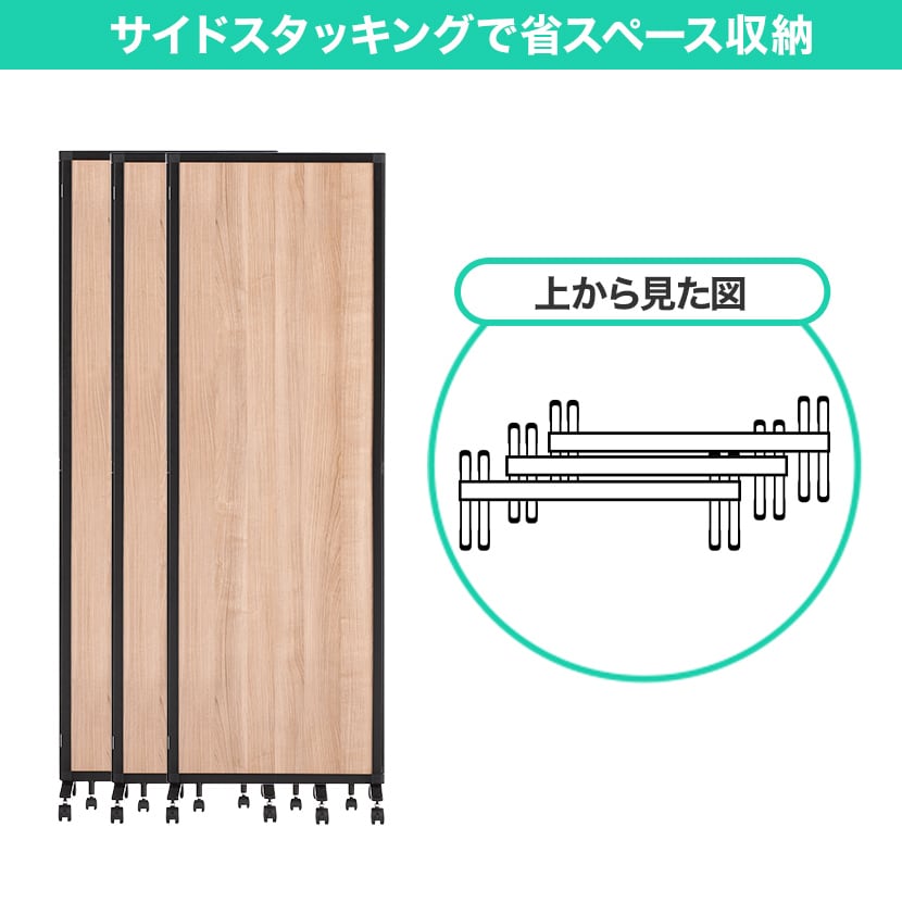 送料無料】 スレディ 折りたたみパーテーション キャスター付き 3連