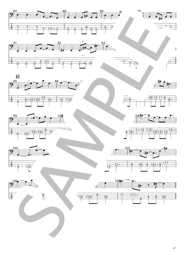 楽譜】au revoir / MALICE MIZER (エレキベース / 初〜中級