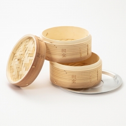 照宝 杉せいろ 二段 蒸し板セット21cm | 中華街 照宝